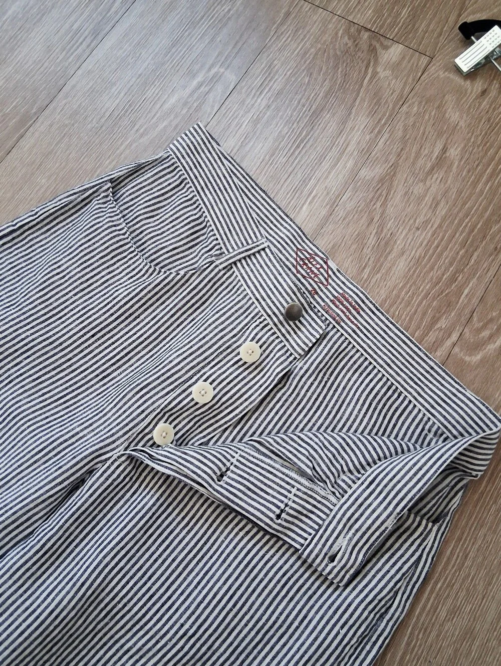 Alex Crane Cham Linen Pant In Lines